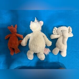 Jellycat Orange Lobster and Cream Elephant Plush Set